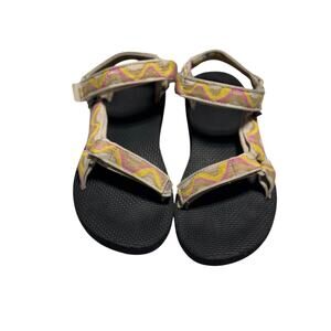 Teva Women's Original Universal Sandal Pink Yellow Tan Size 9